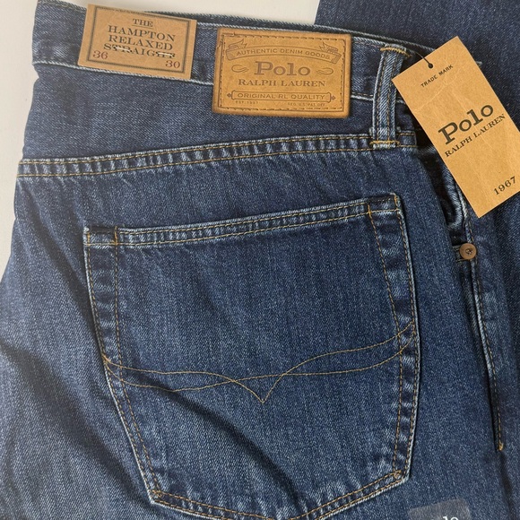 Polo Ralph Lauren Hampton Relaxed Straight Fit Cotton Denim Jeans Mens NWT - Picture 2 of 7